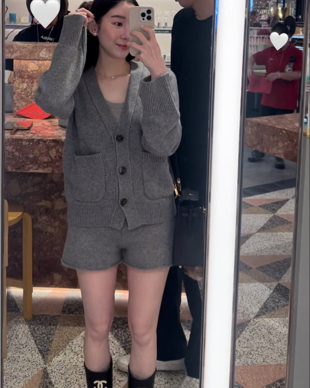 纯山羊绒短褲 (灰)