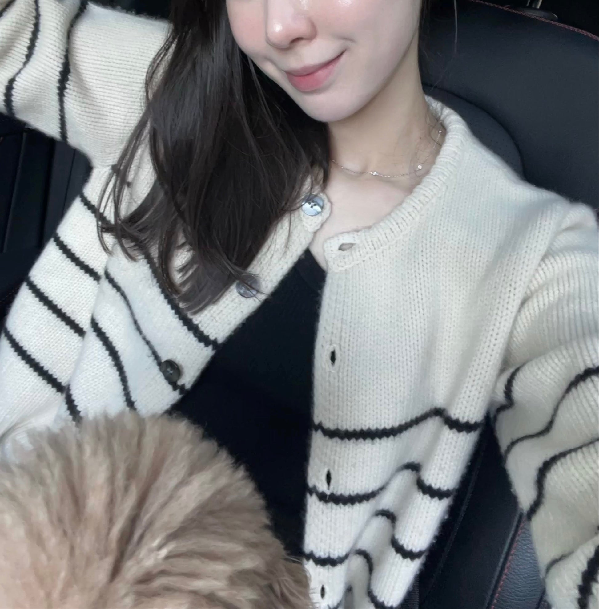 Striped Cashmere Cardigan