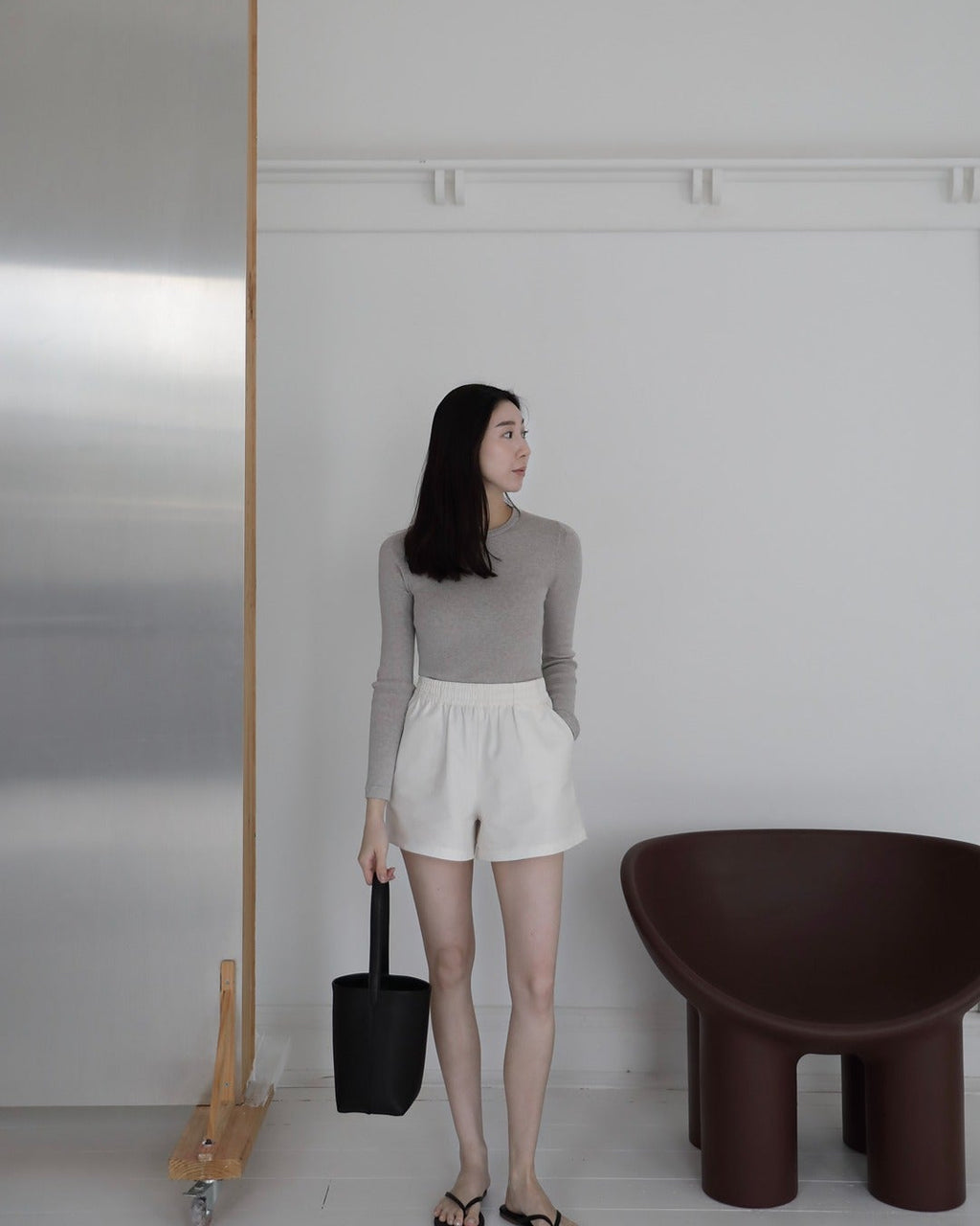 The Elle Ribbed Cotton Cashmere Top