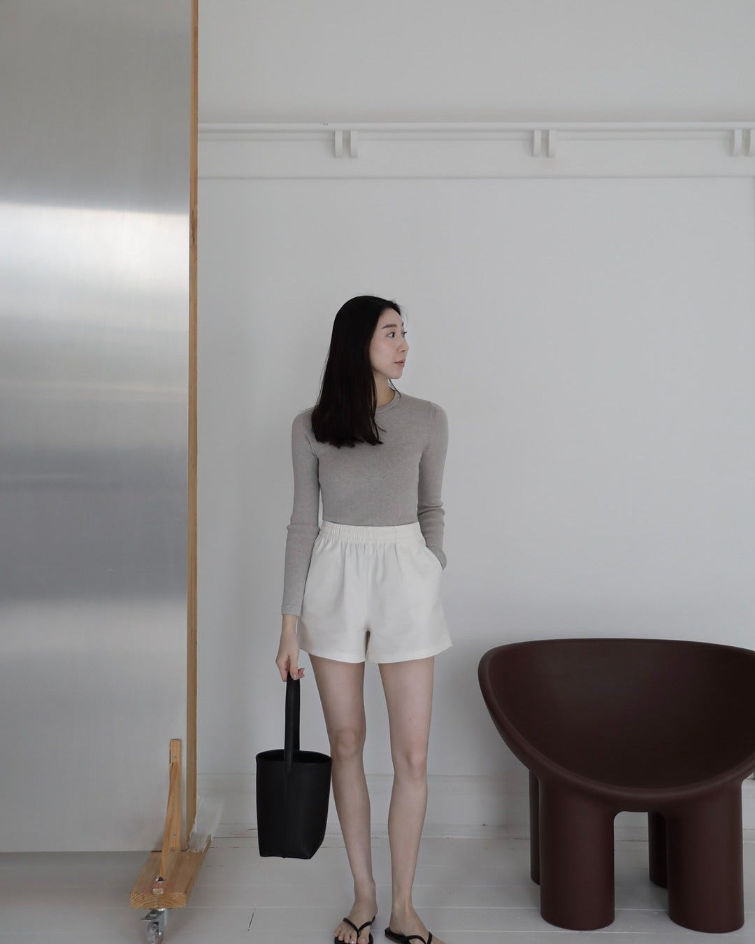 The Elle Ribbed Cotton Cashmere Top