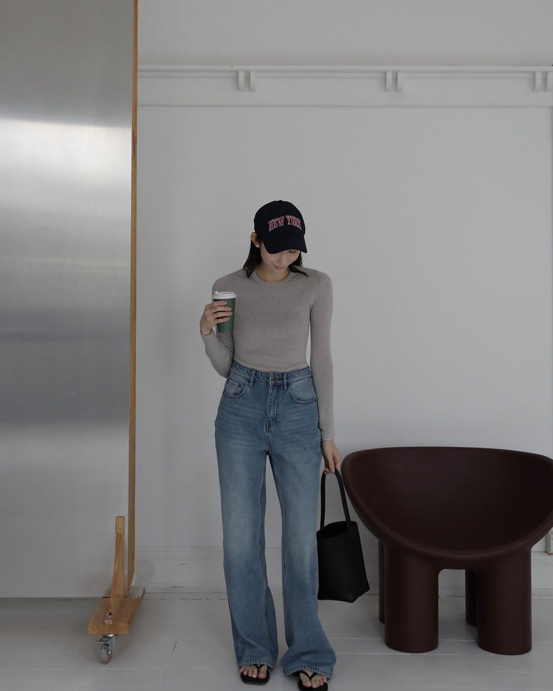 The Elle Ribbed Cotton Cashmere Top