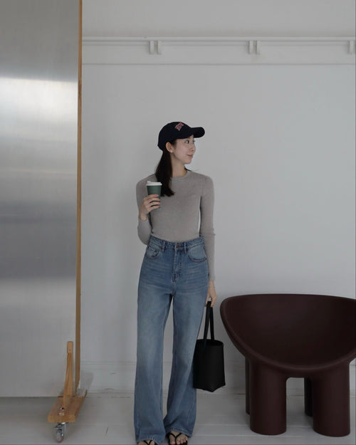 The Elle Ribbed Cotton Cashmere Top