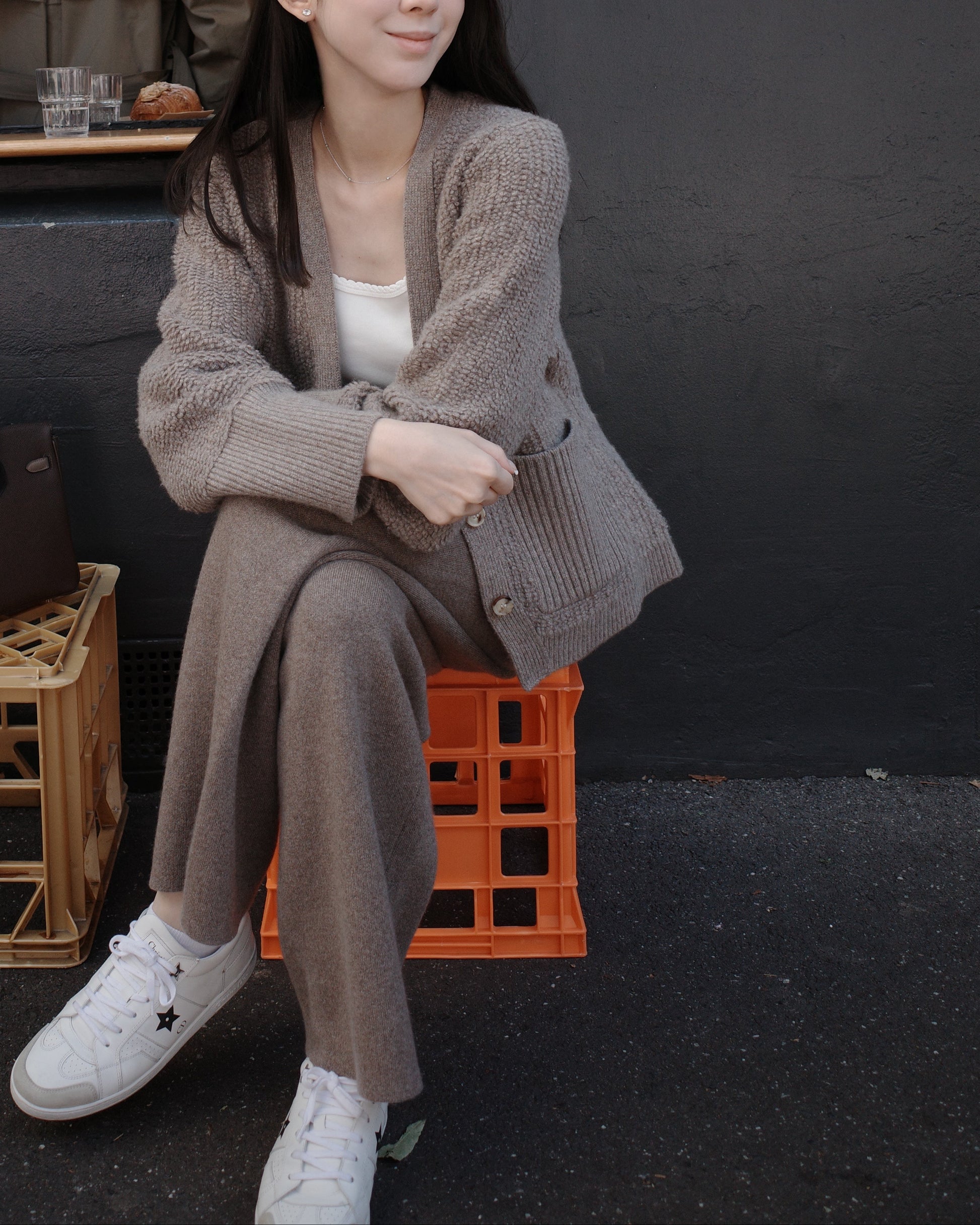 The Rue Cashmere Bouclé Cardigan