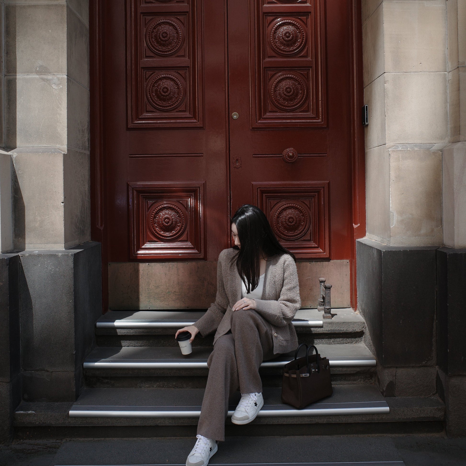 The Rue Cashmere Bouclé Cardigan