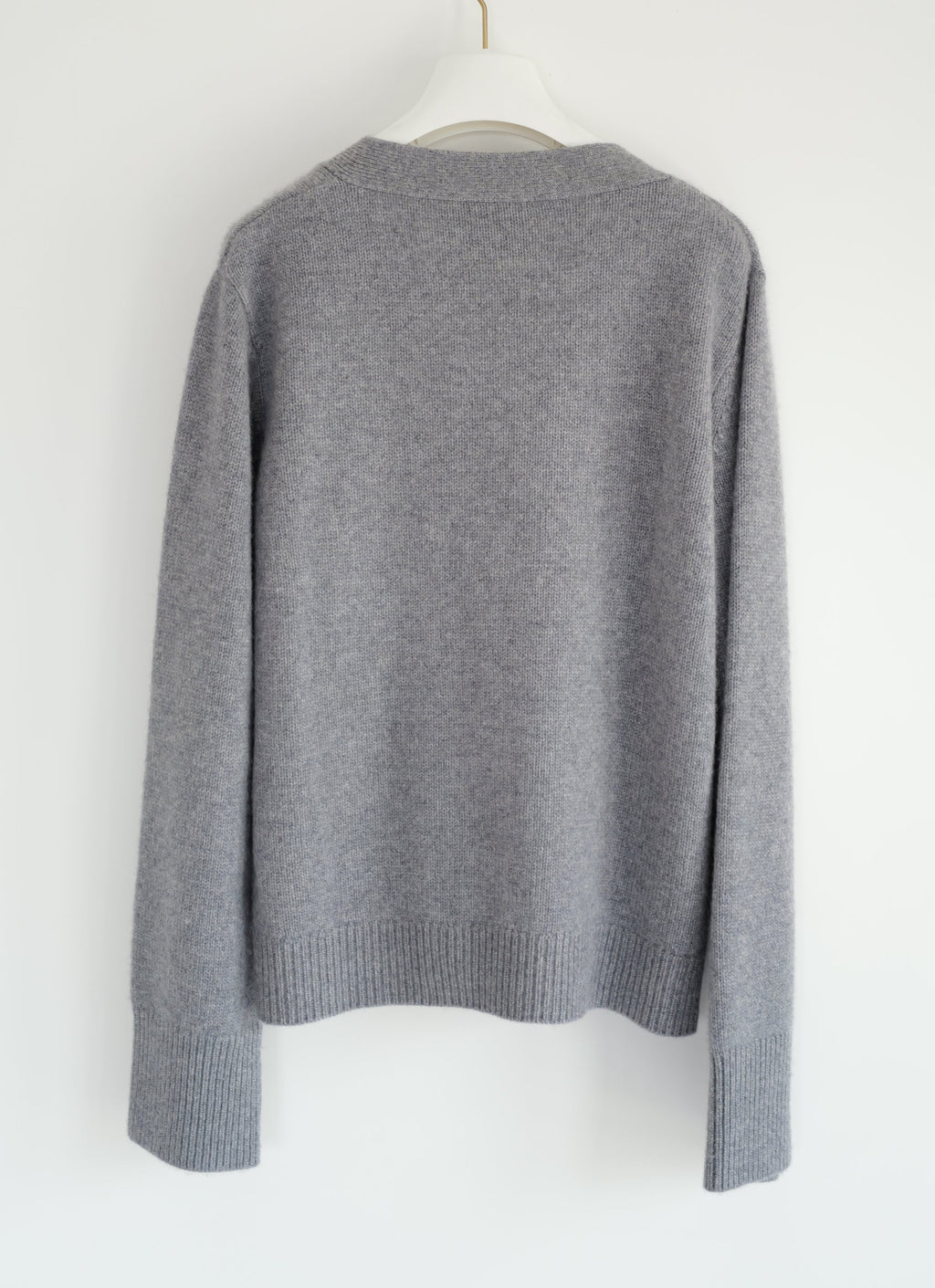 純山羊絨中長開衫 (灰)