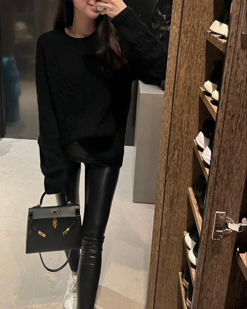 Cable-Knit Cashmere Crewneck